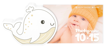 Ramka na zdjęcie 10x15 dziecięca z wielorybem