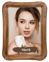 Ramka drewniana na zdjęcie 10x15 brązowa rustykalna