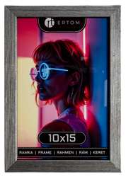 Ramka na zdjęcie 10x15 drewniana ALPINA stare srebro