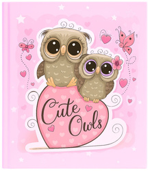 Album kieszeniowy na 200 zdjęć 10x15 dziecięcy różowy Sówki