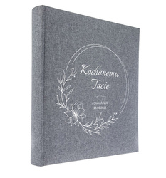 Album tradycyjny 100 stron czarnych Linen Grey, personalizacja Dzień Taty