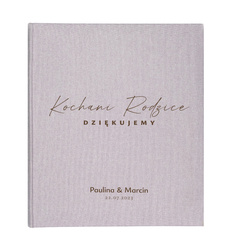 Album tradycyjny na zdjęcia wklejane Mustang Grey 100 stron, personalizacja Podziękowania