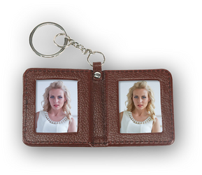 Brelok do kluczy otwierany 2 zdjęcia brązowy