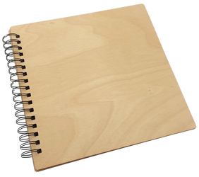 Album tradycyjny na spirali 40 czarnych stron drewniana okładka