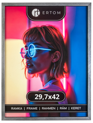 Ramka na zdjęcie 29,7x42 drewniana ALPINA stare srebro