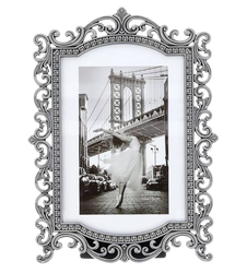 Ramka metalowa z odlewu zdjęcie 10x15 srebrna