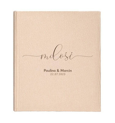 Album na zdjęcia wklejane Mustang Beige 100 czarnych stron, personalizacja Ślub