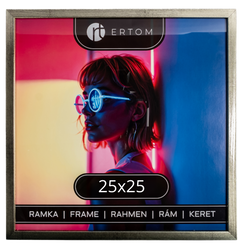 Ramka na zdjęcie 25x25 drewniana ALPINA srebrna