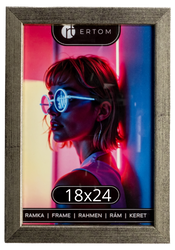 Ramka na zdjęcie 18x24 Alpina drewniana eleganckie srebro