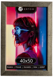 Ramka na zdjęcie 40x50 drewniana Alpina srebrna