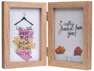 Ramka podwójna na zdjęcia 15x23 Multi Swing jasny brąz