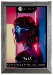 Ramka na zdjęcie 13x18 drewniana ALPINA stare srebro