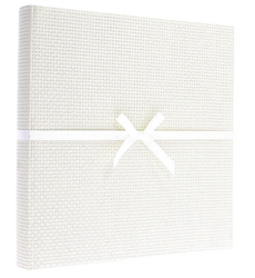 Album tradycyjny 60 czarnych stron biały pikowany ze wstążką