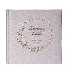 Album kieszeniowy na 200 zdjęć 10x15 Mustang szary kwadrat, personalizacja Dzień Babci