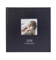 Album kieszeniowy z okienkiem na 200 zdjęć 10x15 Belize Black, personalizacja Imię Dziecka