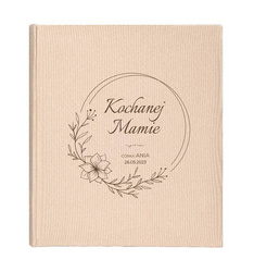 Album tradycyjny 100 stron białych Mustang Beige, personalizacja Dzień Mamy