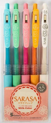 Długopisy Sarasa Clip Gel MILK PASTEL 5 szt.