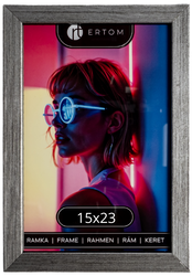 Ramka na zdjęcie 15x23 drewniana ALPINA stare srebro