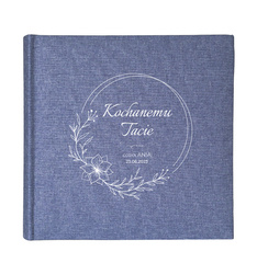 Kieszeniowy album 200 zdjęć 10x15 Mustang niebieski kwadrat, personalizacja Dzień Taty