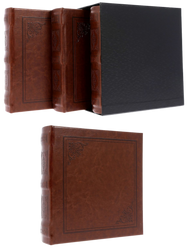 Zestaw 3 albumów BOX Jurnal 3x200 zdjęć 10x15 brązowa ekoskóra