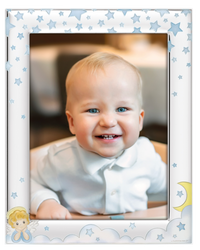 Ramka na zdjęcie 10x15 dziecięca srebrna z gwiazdkami