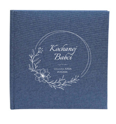 Album klasyczny Linen Blue 40 czarnych stron, personalizacja Dzień Babci