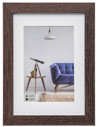 Ramka na zdjęcie 21x29,7 A4 ciemny brąz Vintage z passepartout 15x20