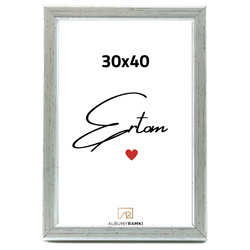 Ramka na zdjęcie 30x40 stare srebro Duża