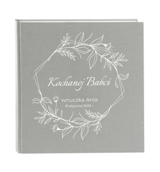 Album tradycyjny 60 stron białe Summertime Grey, personalizacja Dzień Babci