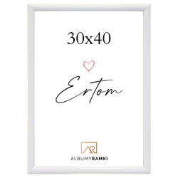 Ramka na zdjęcie 30x40 biała nowoczesna z tworzywa