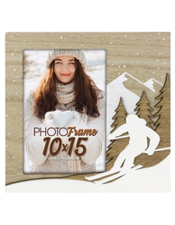 Ramka na zdjęcie 10X15 świąteczna Narciarz Choinki