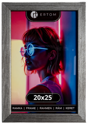 Ramka na zdjęcie 20x25 Alpina drewniana stare srebro