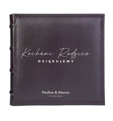 Elegancki album z ekoskóry na 200 zdjęć 10x15 SONORA brązowy, personalizacja Podziękowania