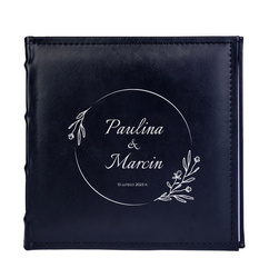 Album kieszeniowy na 200 zdjęć 10x15 SONORA czarna ekoskóra, personalizacja Ślub