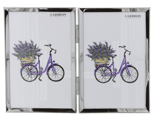 Ramka metalowa srebrna 2 zdjęcia 10x15 błyszcząca