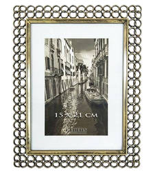 Ramka metalowa z odlewu na zdjęcie 15x20 Stare Złoto