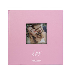 Album Belize na 200 zdjęć 10x15 róż z okienkiem na zdjęcie, personalizacja Podziękowania