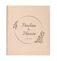 Album tradycyjny 100 stron białych Mustang Beige, personalizacja Ślub