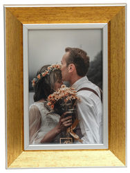 Ramka na zdjęcie 20x30 złota Gloria srebrny pasek