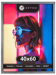 Ramka na zdjęcie 40x60 drewniana ALPINA stare srebro