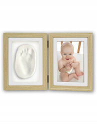 Ramka 10x15 z glinką podwójna odcisk rączki/nóżki