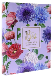 Album kieszeniowy na 200 zdjęć 10x15 kwiatowy fiolet