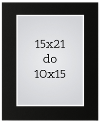 Passe-partout 15x21 do 10x15 w kolorze czarnym