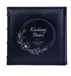 Album kieszeniowy na 200 zdjęć 10x15 SONORA czarna ekoskóra, personalizacja Dzień Babci
