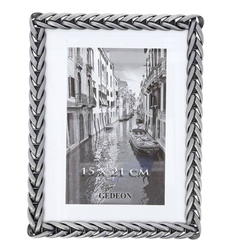 Metalowa ramka odlewana na zdjęcie 15x20 srebrna