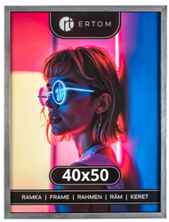 Ramka na zdjęcie 40x50 drewniana ALPINA stare srebro