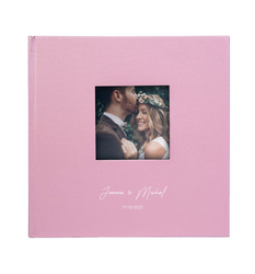 Album Belize na 200 zdjęć 10x15 róż z okienkiem na zdjęcie, personalizacja Ślub