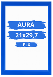 Ramka na zdjęcie 21x29,7 A4 Aura niebieska z plexi
