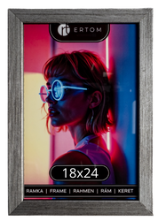 Ramka na zdjęcie 18x24 drewniana Alpina stare srebro