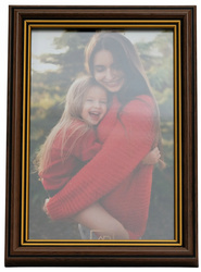 Ramka na zdjęcie 13x18 Duo brązowa ze złotym paskiem